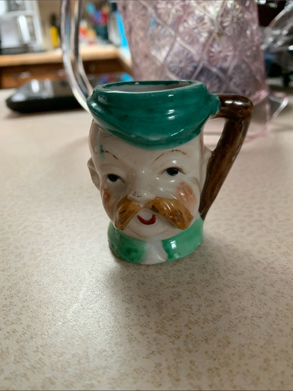 Hand Painted Character Mug Creamer Colonial Man Face Cup Toby Jug Japan Vintage